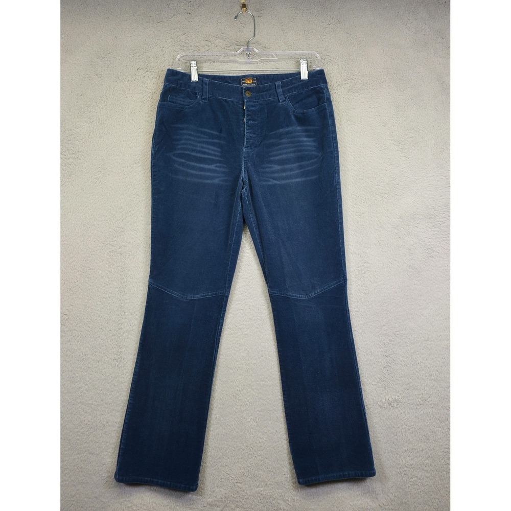 Y2K‎ Route 66 Corduroy Pants Womens 8 Blue Curvy Button Fly Bootcut Stretch